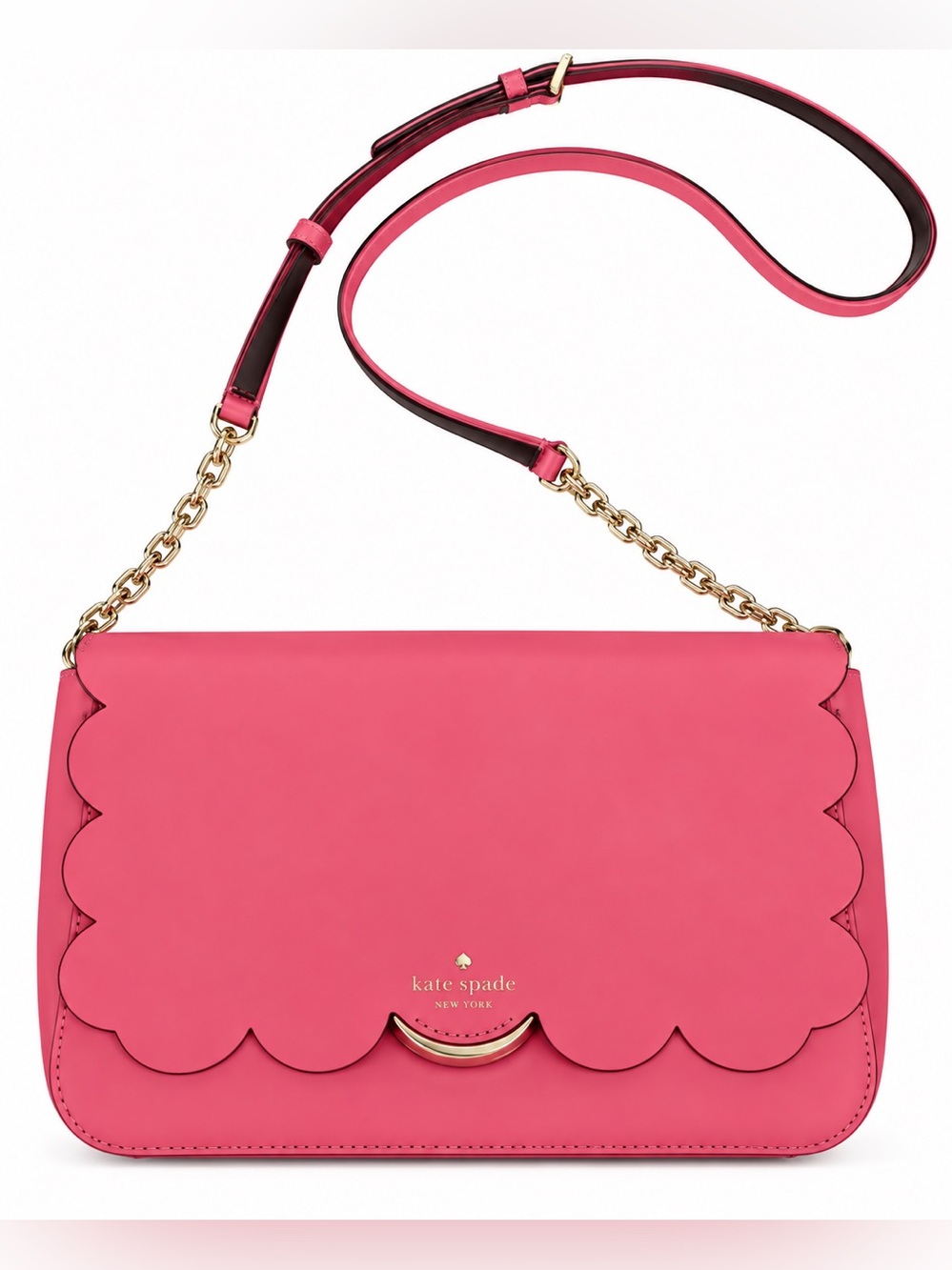 Kate Spade Magnolia Street Izabella Pink Scalloped Leather Crossbody Bag ✨NEW